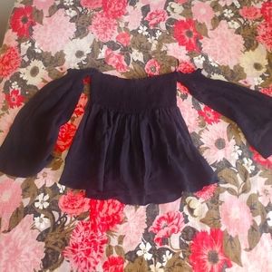 Black off the shoulder flow top